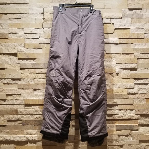 North Face Boys Large Grey Ski Snow Pants Bibs Bib